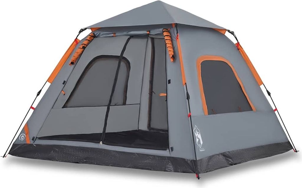vidaXL Kuppel-Campingzelt 5 Personen Grau und Orange Quick Produktbild 