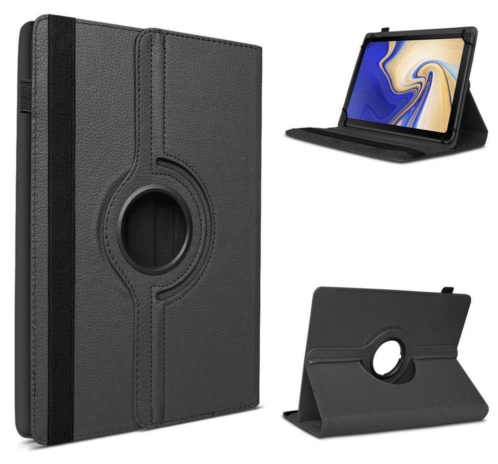 Tablet Tasche für HMD T21 Hülle Schutzhülle Case Schutz Cover 360 Grad DrehbarFarben:Schwarz