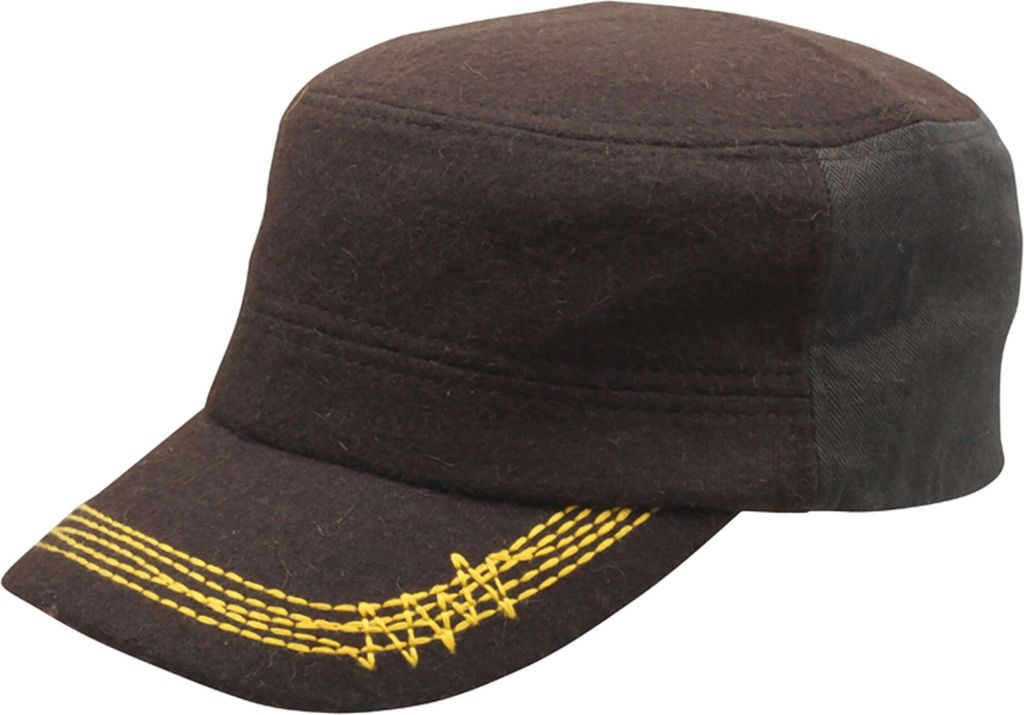 Army Military Cap - Modell 01 - braun-dunkel-gelb - Mütze