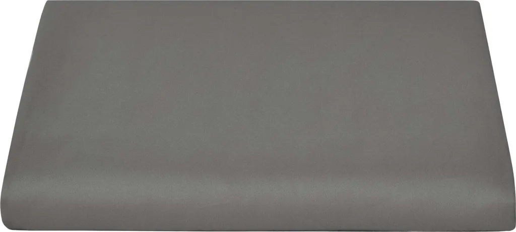 Drap Plat Soyeux Anti-Frottement Satin de Coton Gris Platine Superking