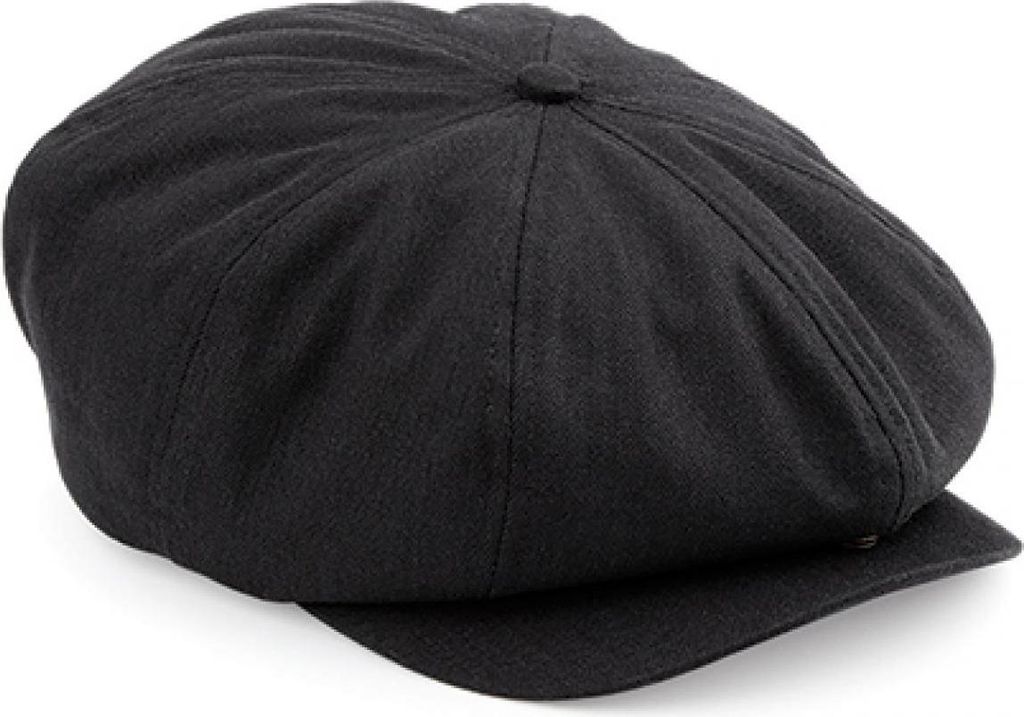 Beechfield B624 | Newsboy Gatsby Cap / Kappe / Mütze / Hut - Farbe: Black - Größe: L/XL
