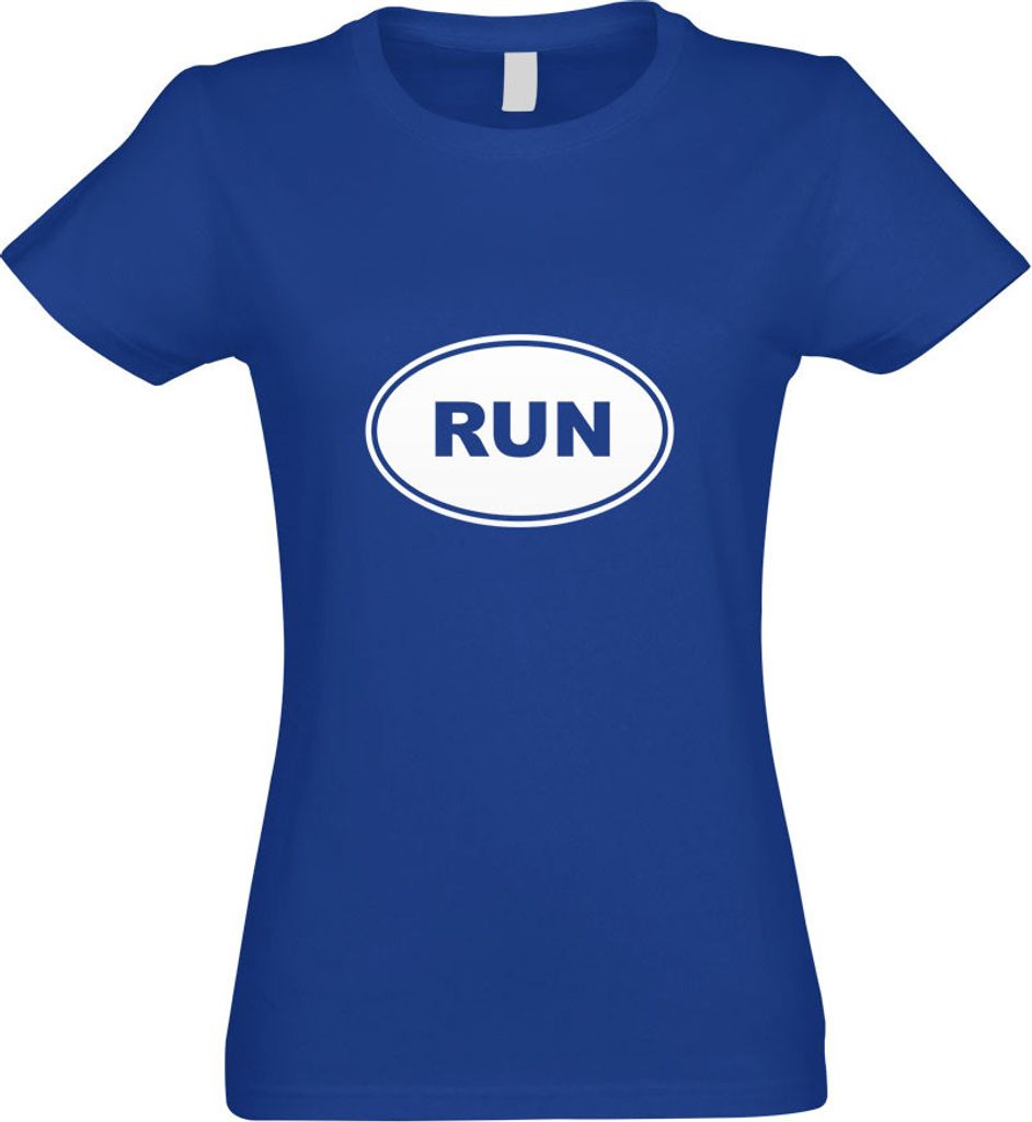 Kiwistar - T-Shirt tailliert - Damen - royal - Run - mit Motiv Bedruckt - Funshirt Design - Sport - Freizeit - Damen - L