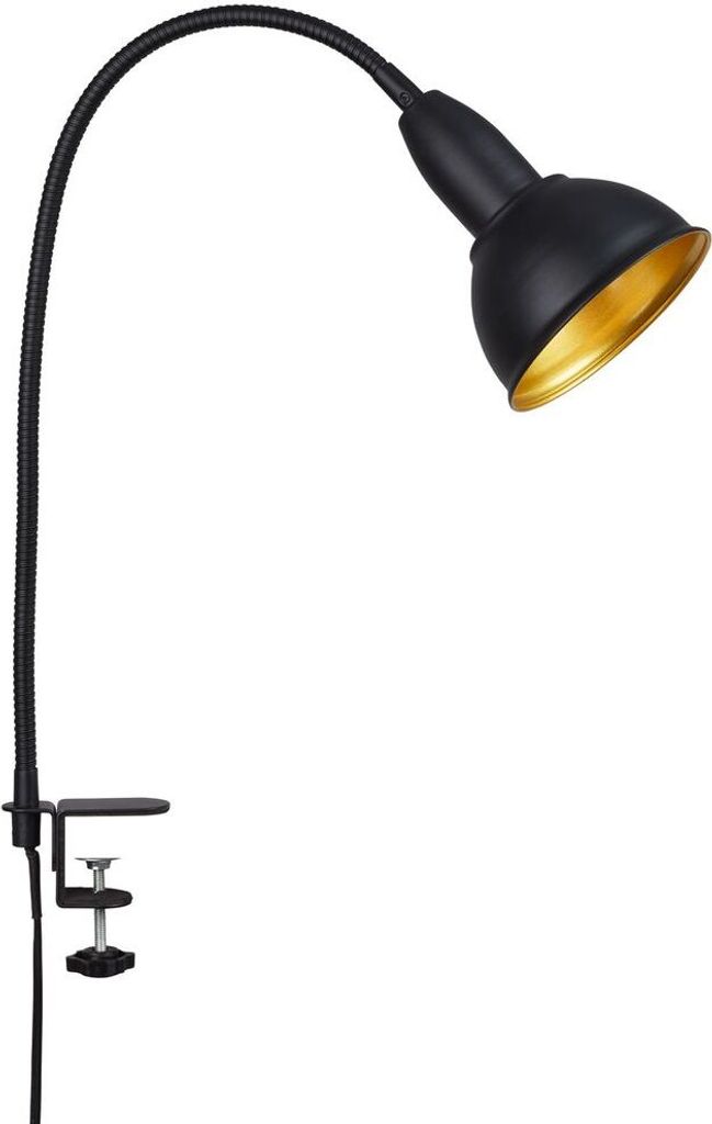 Klemmleuchte Klemmlampe Retro 1xE14 Hygge Metall schwarz-gold Ø11,4cm Briloner