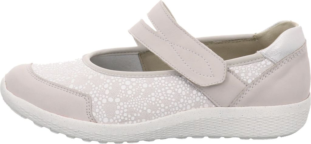 Waldläufer K-Ira Klett-Ballerina 634K31-302-013, Nubuk / Stretch, cement silber, OrthoTritt, Extraweite K 39
