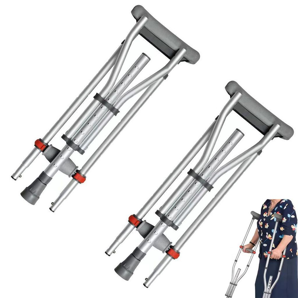 Gehstöcke, Achselkrücken, Krücken, Unterarmgehstützen, Achselkrücken Höhenverstellbar, Unterarmstützen, 150 KG Belastbar, Aluminiumgehstützen