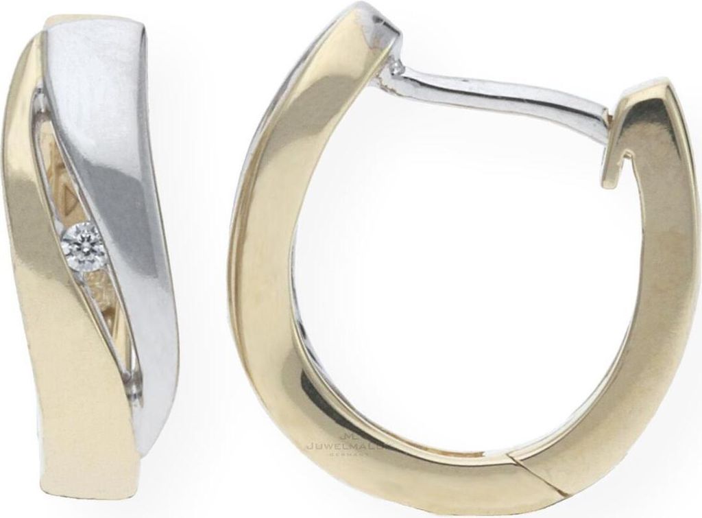 JuwelmaLux Creolen 333 Gold & Weißgold Zirkonia JL10-06-1586