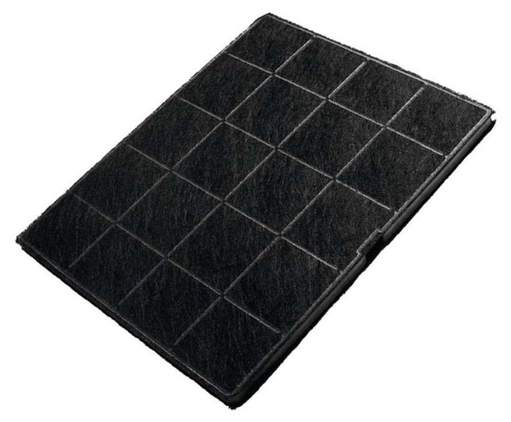 A black carbon filter for an appliance, shown from a diagonal angle.