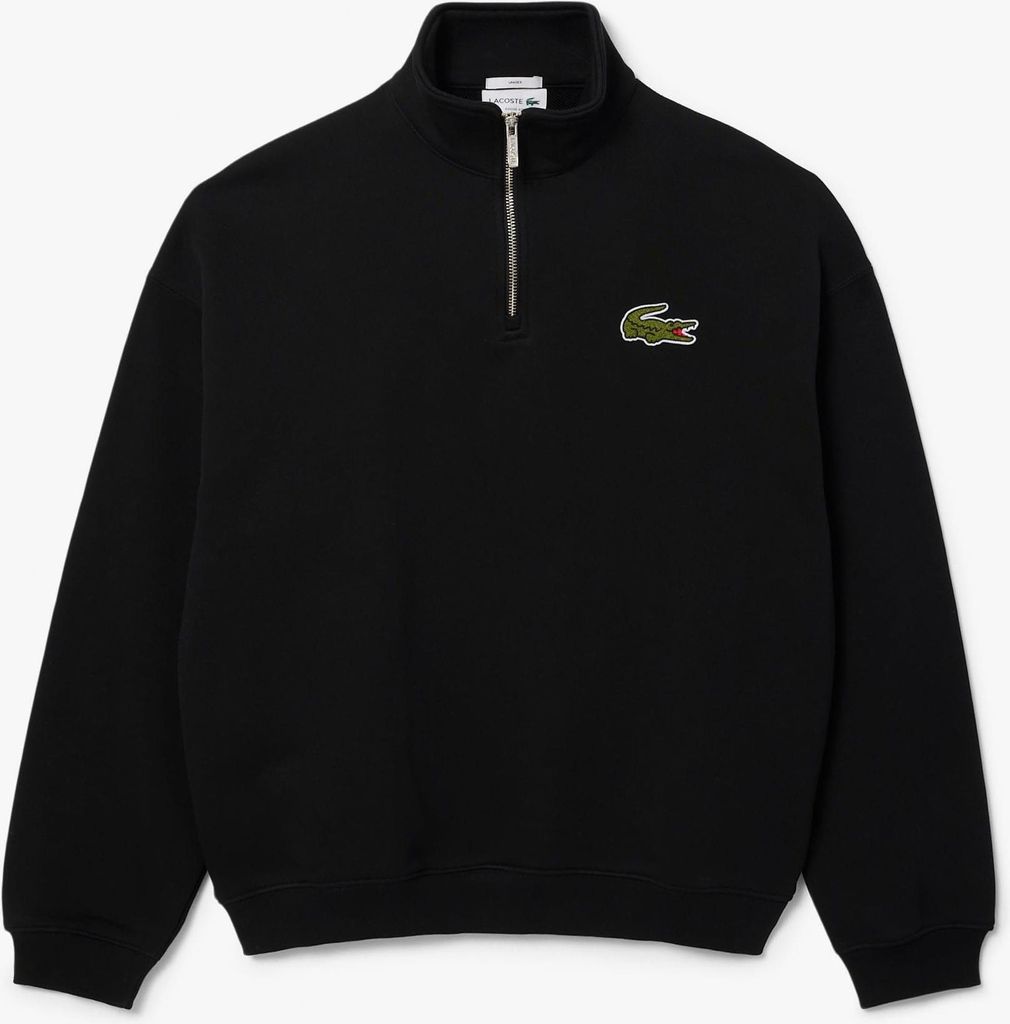 Lacoste - "Accent" Sweatshirt für Herren/Damen Uni, Reißverschluss, lose Passform GT8206 (S) (Schwarz)
