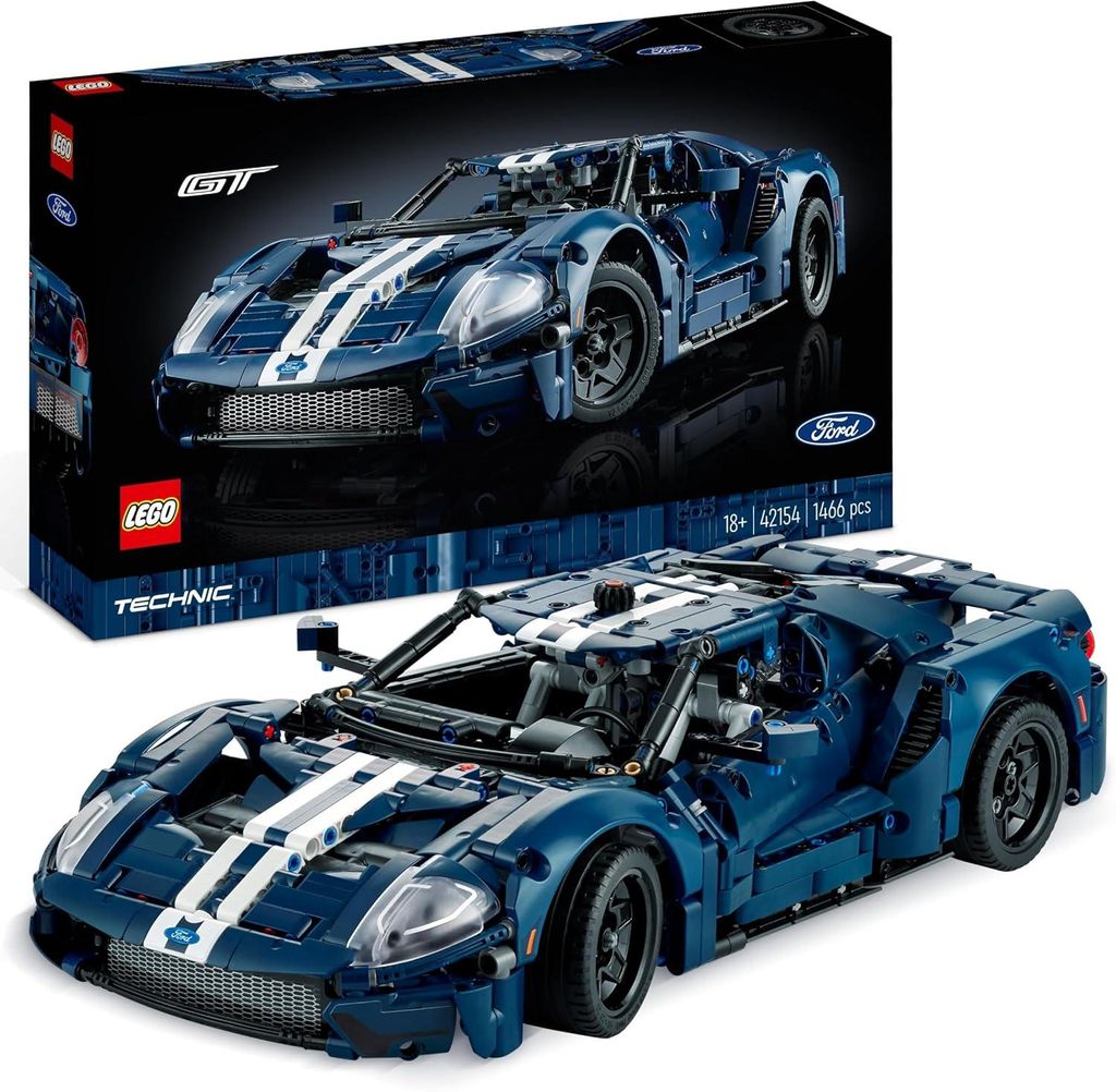 LEGO 42154 Technic Ford GT 2022 Auto-Modellbausatz für Erwachsene, Supercar im Maßstab 1:12 mit authentischen Merkmalen, fortschrittliches Sammle...