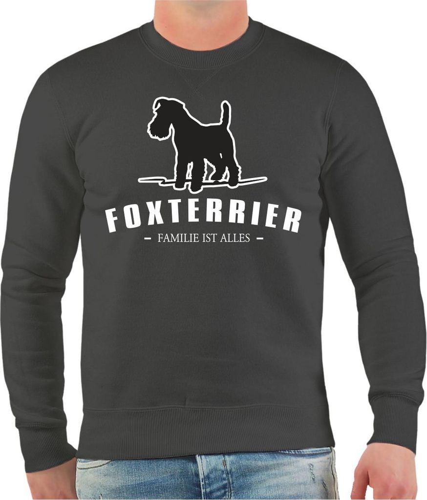 Herren Sweatshirt Foxterrier Silhouette
