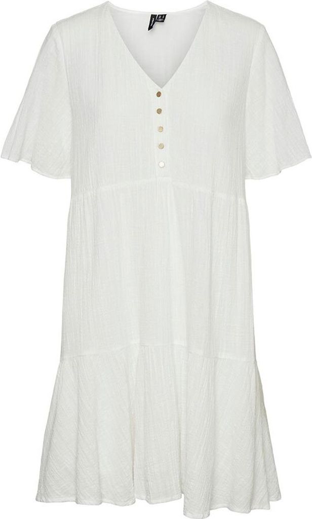 Vero Moda Satina Kurzes Kurzarmkleid Weiß S Frau Weiß S