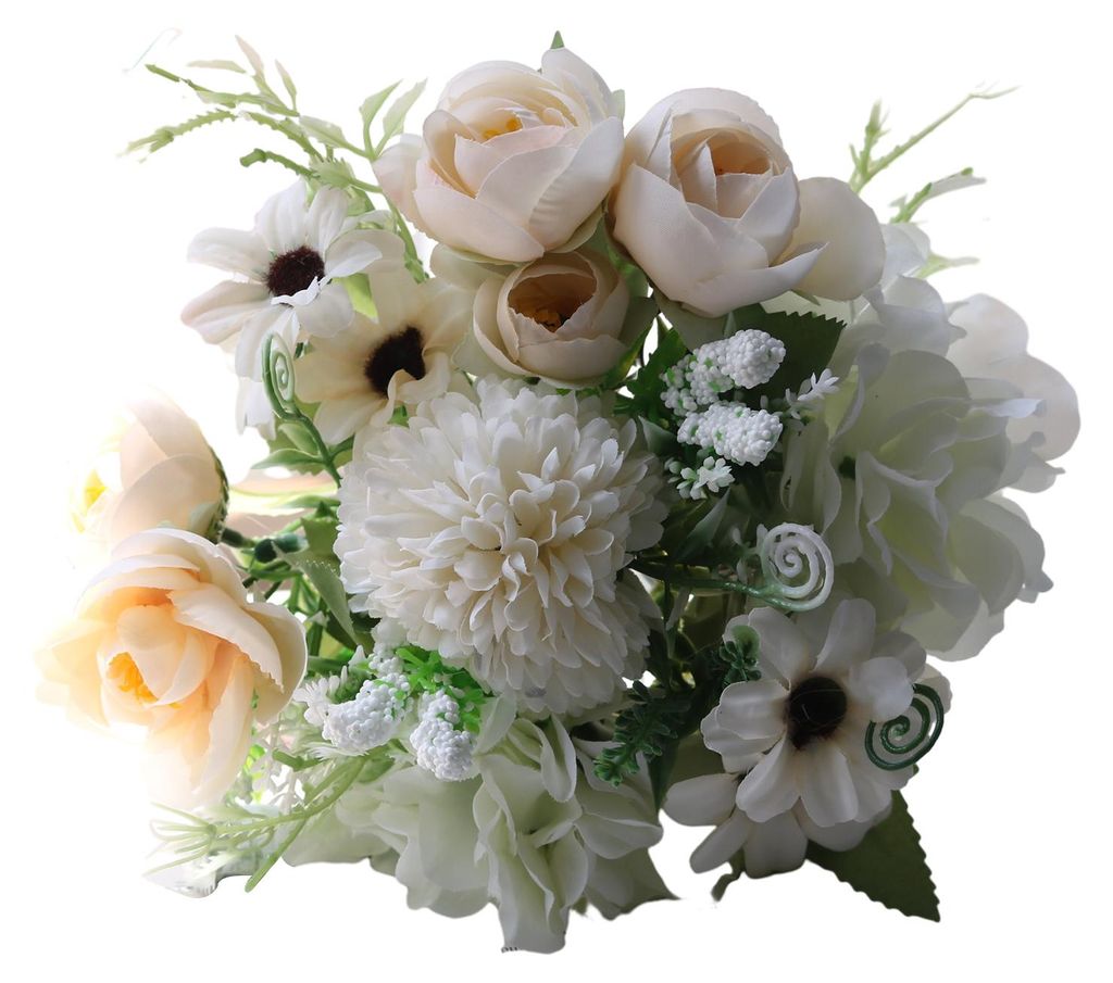 Künstlicher Blumenstrauß, realistische Seidenblumen, langlebige künstliche Hortensien und Rosen für Vase, Blumenarrangements, Heimdekoration, H...