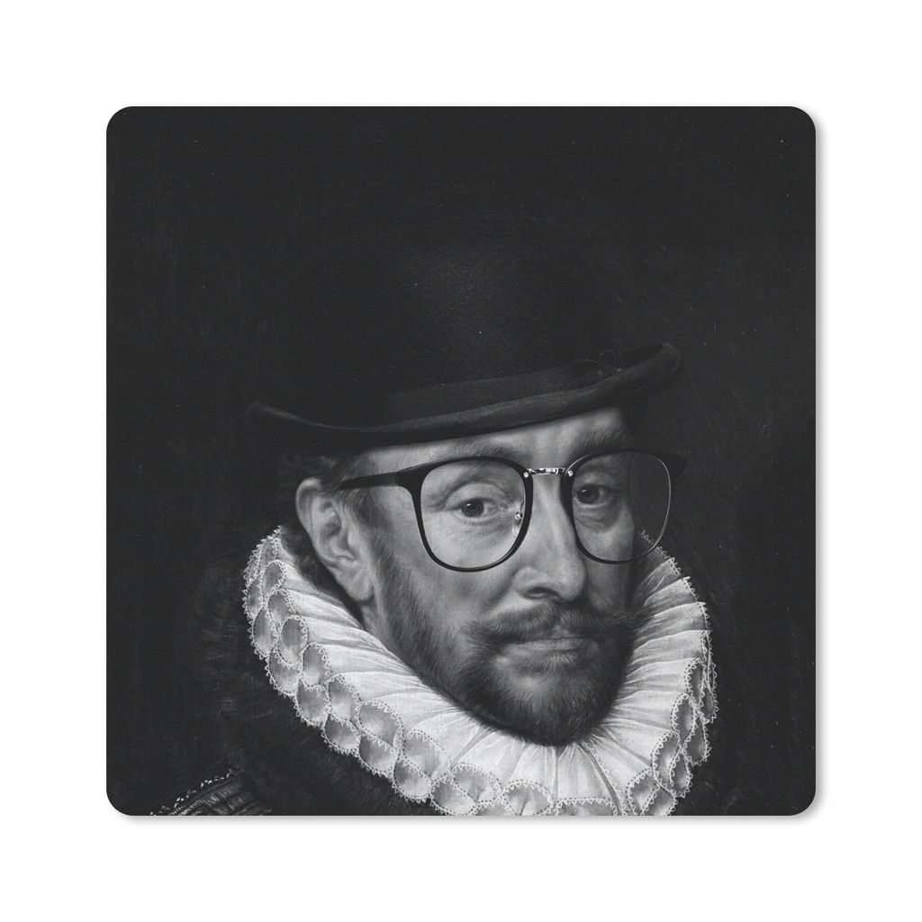 MuchoWow Mauspad Mousepad Porträt von Wilhelm I. - Adriaen Thomasz - Schwarz und Weiß 20x20 cm - Mousepads - Maus Mat - Pad - Mausunterlage - D...