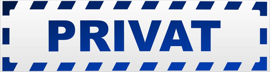 Kiwistar PRIVAT gestreift Magnetschild Schild magnetisch - 20cm Blau - reflektierend - Magnetfolie für Auto PKW Kfz