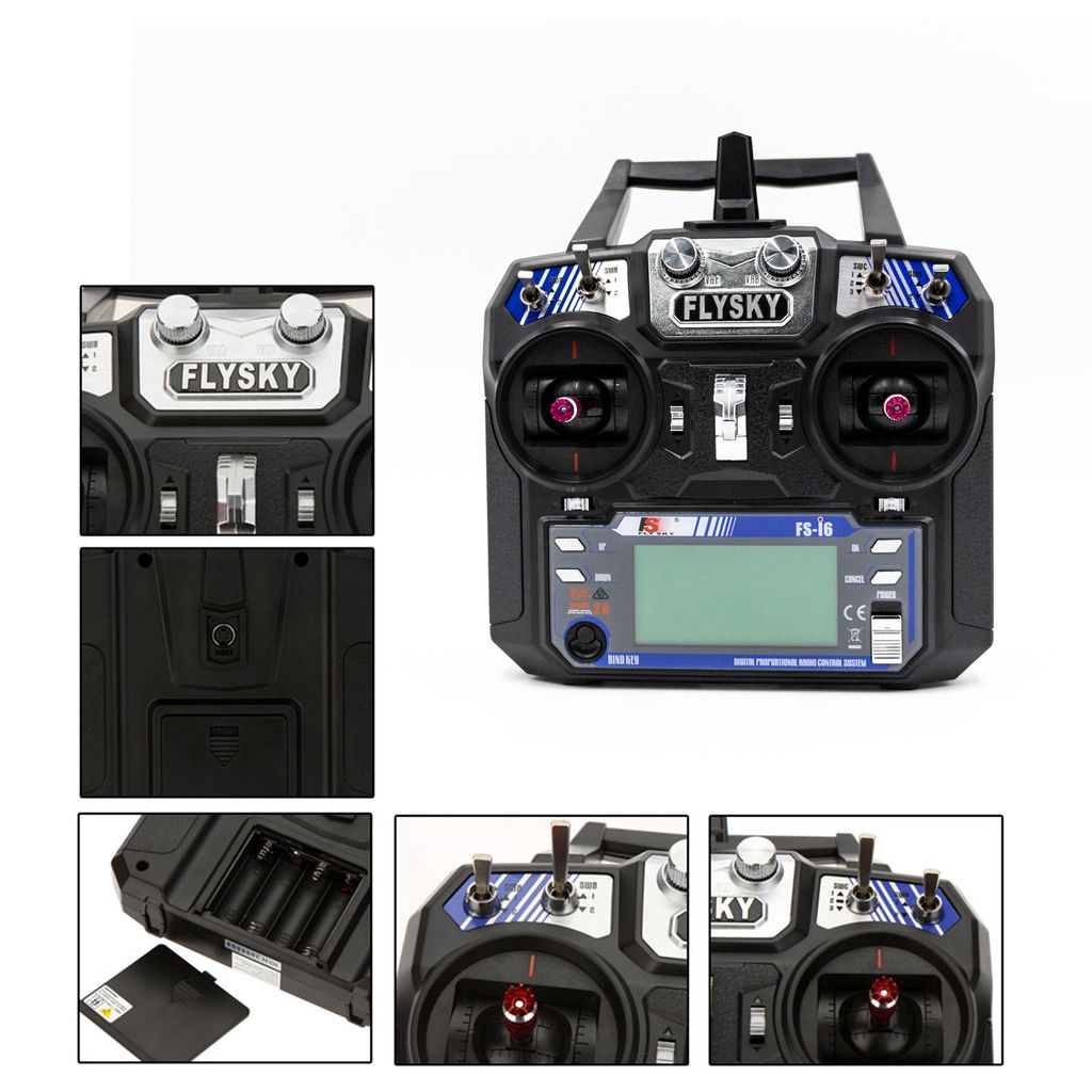 Flysky FS-i6 6 Canaux 2.4GHz AFHDS 2A Avec Récepteur IA6 – Radio Pour Voiture RC, Avion, Hélicoptère, Bateau – Portée 500m