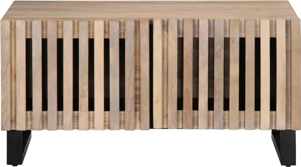 Tavolino Bianco vidaXL 80cm: Legno Massiccio di Mango Stile Shabby