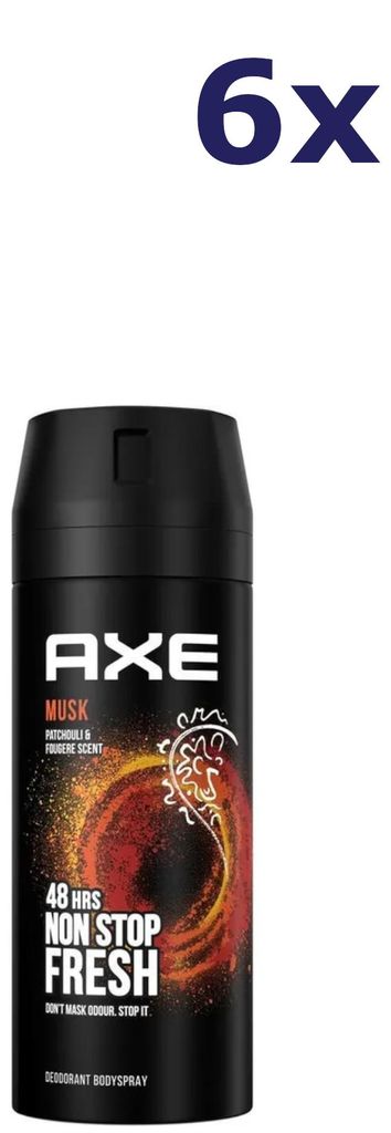 Axe Deodorant Spray Moschus, 6er Pack mit je 150 ml Produktbild 