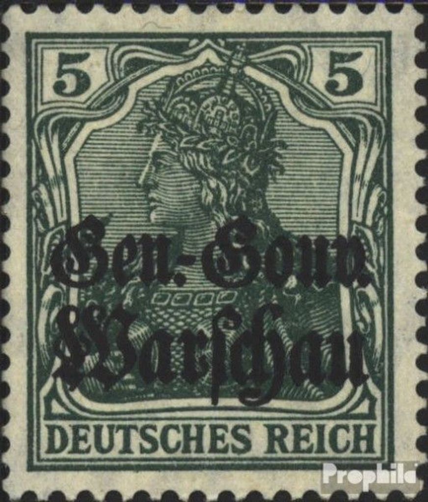 Briefmarken Dt. Besetzung Polen 1. WK 1916 Mi 8 gestempelt Germania