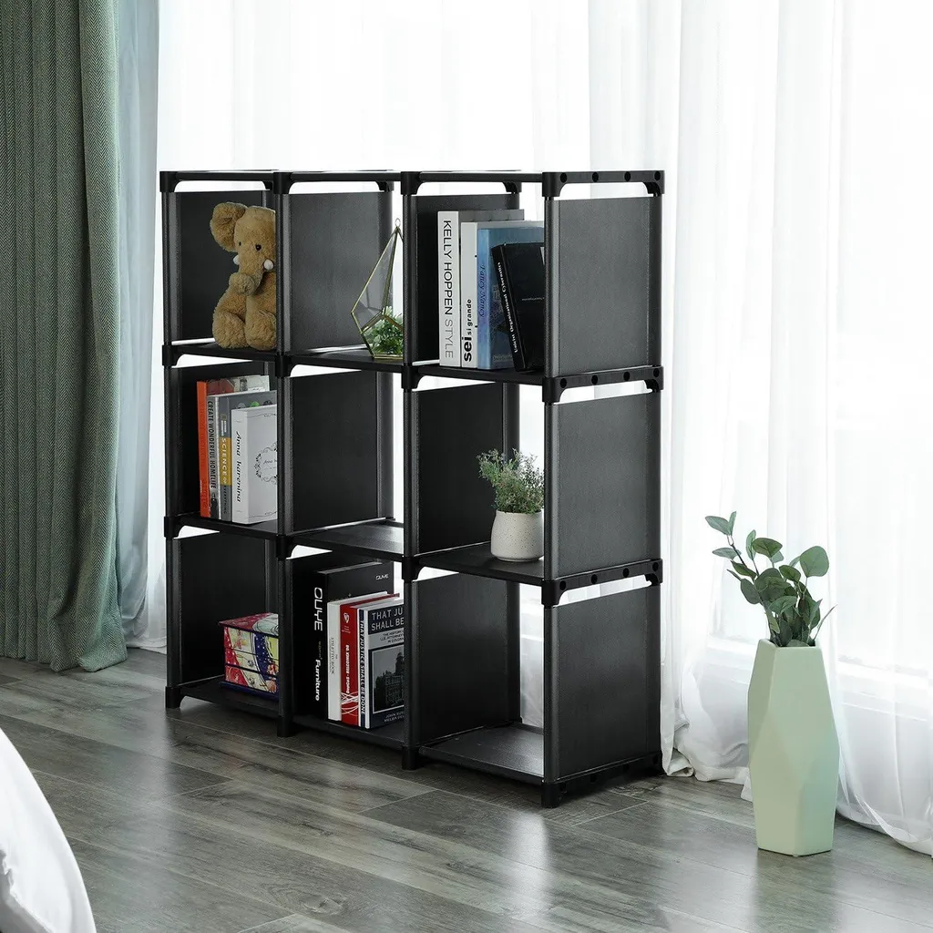 Solution de rangement pour le salon avec 9 compartiments ouverts pliables - 5