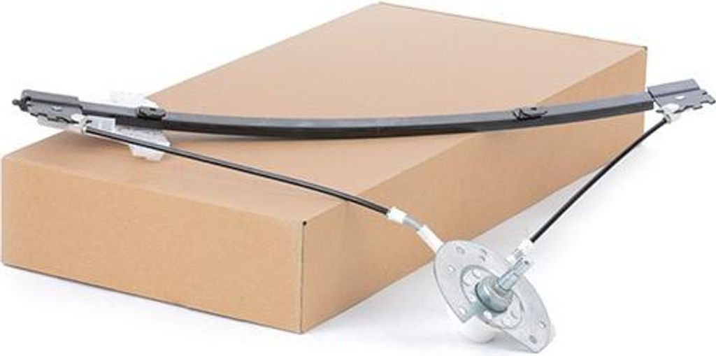 A car part is shown on top of a cardboard box.