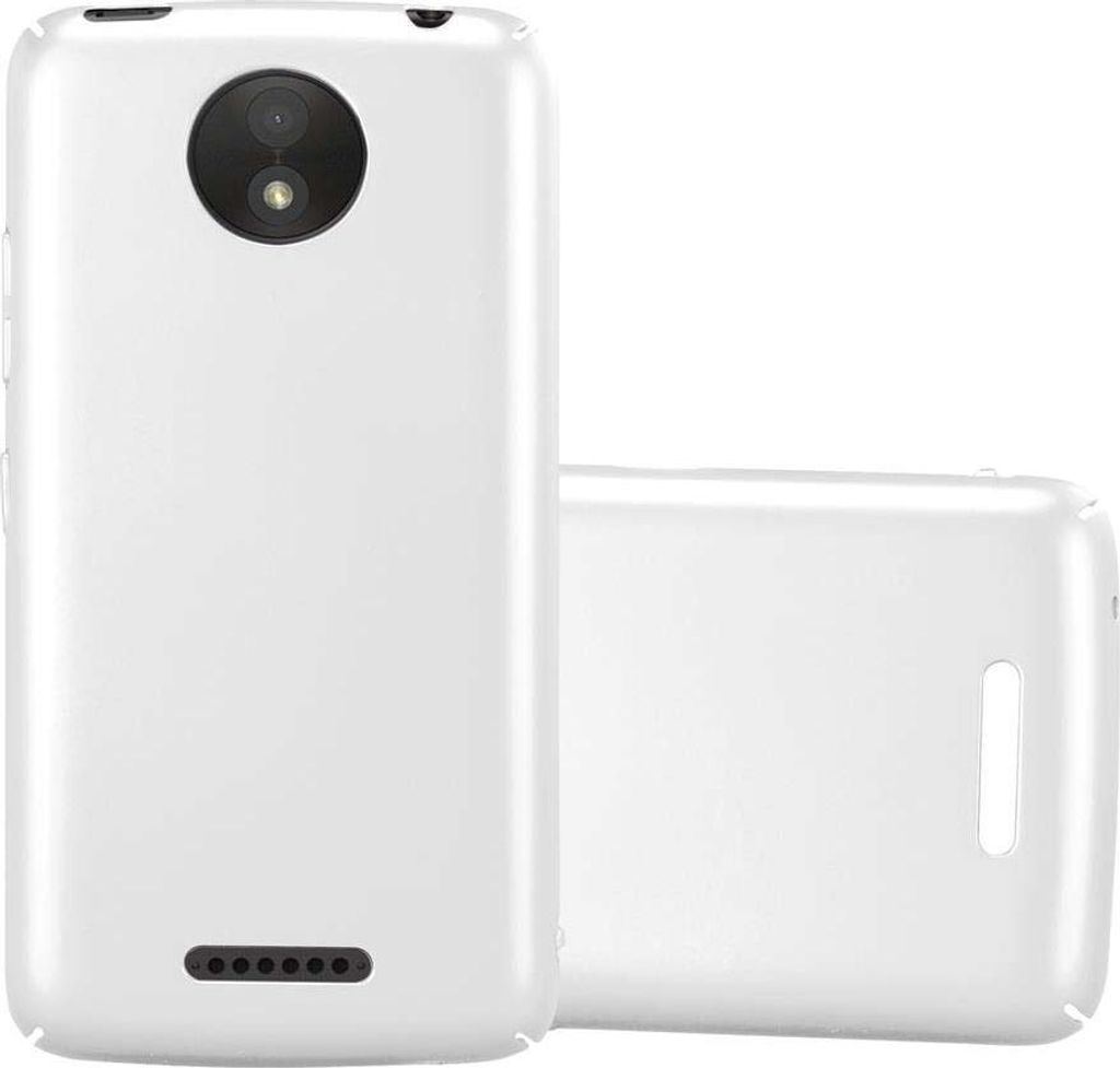 Cadorabo Hülle für Motorola MOTO C PLUS Schutzhülle in Silber Hard Case Handy Hülle Etui
