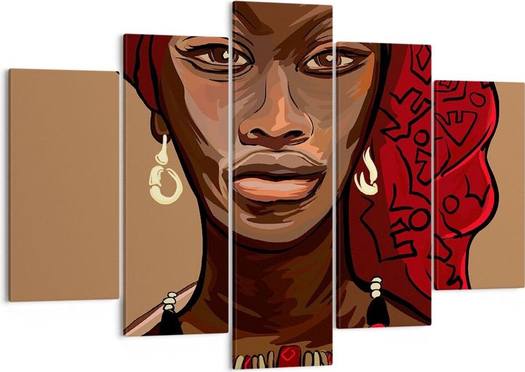 Bild auf Leinwand - Leinwandbild - eine frau afrika - 150x100cm - Wand Bild - Wanddeko - Leinwanddruck - Bilder - Kunstdruck - Wanddekoration - Lei...