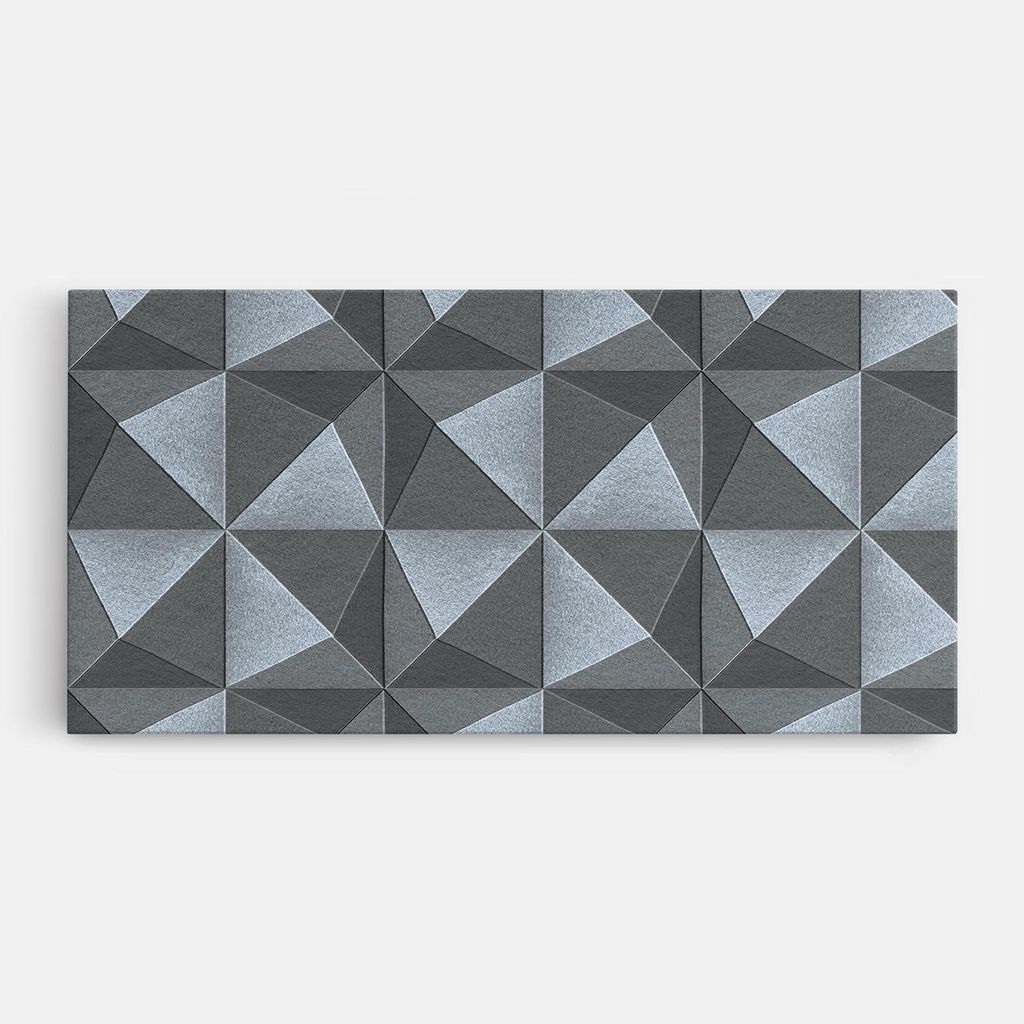 ARTHUB Leinwandbild 40x80 cm, Grey Triangle Square | Wohnzimmerdekoration, Hängende Bilder, Wanddekoration, Heimdekoration, Abstrakte, Geometrische