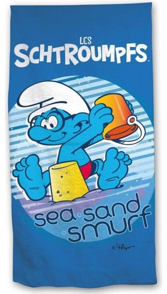 Ręcznik kąpielowy Smurfen Sea Sand 70 x 140 cm Poliester Zdjęcie produktu 