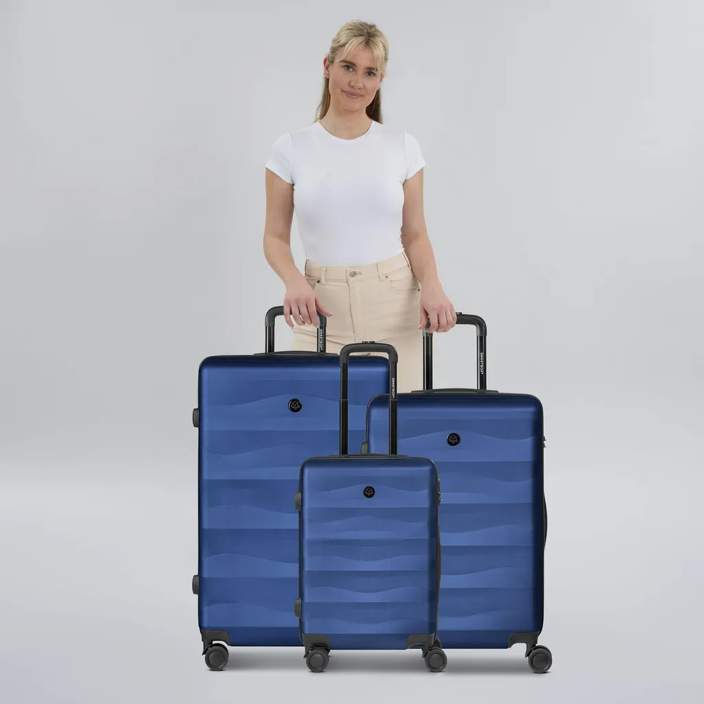 SMARTBOX Edition 03 Set de 3 Valises Trolley Bleu Marine Format 55cm