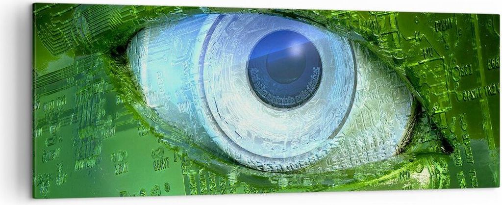Bild auf Leinwand - Leinwandbild - Computergrafik Abstraktion Prozessor - 140x50cm - Wand Bild - Wanddeko - Leinwanddruck - Bilder - Kunstdruck - L...