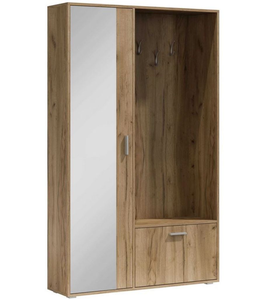 Garderobe mit Spiegel und Schuhschrank BIS in Kraft Gold