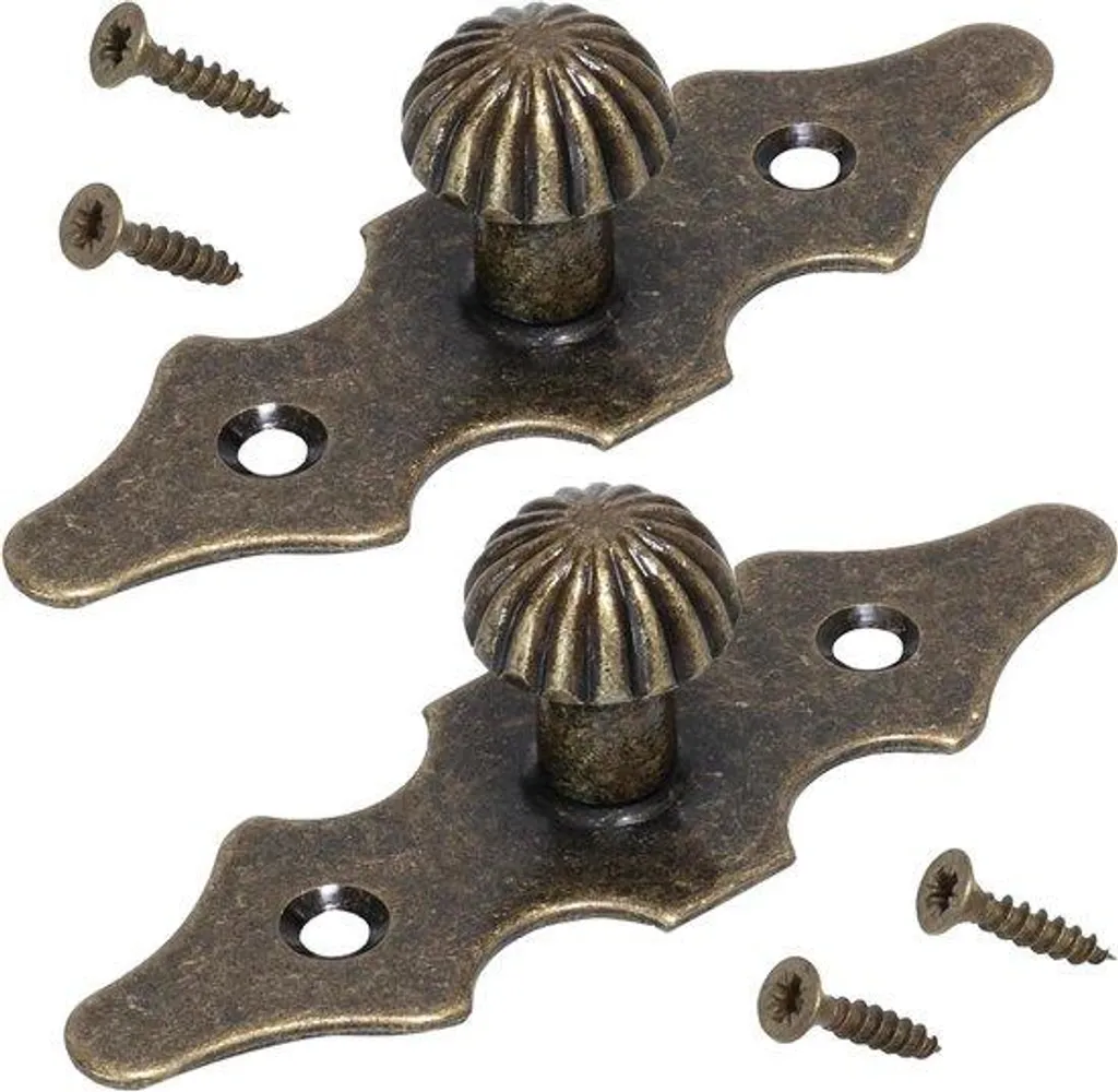 Fixation boule pour porte de meuble robuste en métal finition laiton
