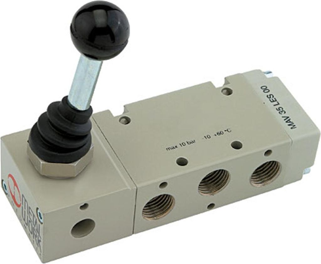 Riegler 5/2-Wegeventil, man. 90° Hebel monostabil G 1/8