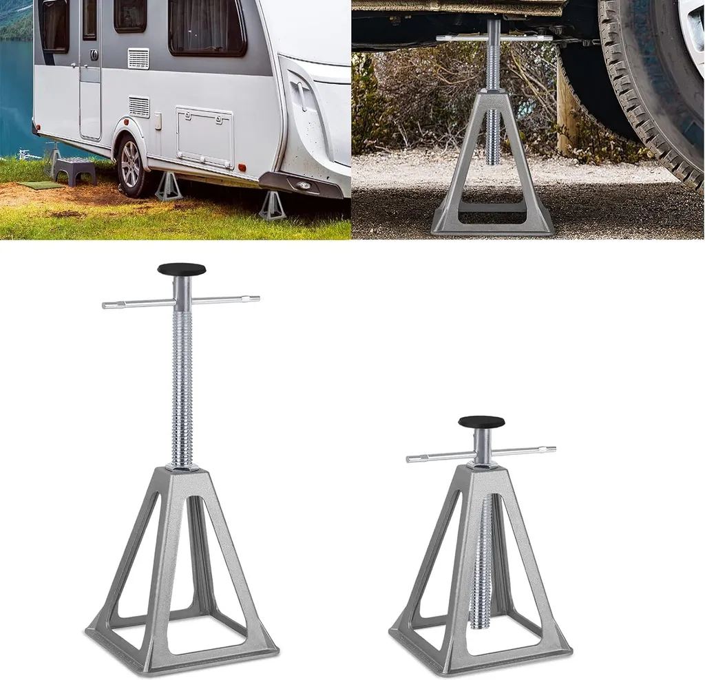 Béquilles de Stabilisation pour Caravane - Crics en Aluminium 1 Tonne