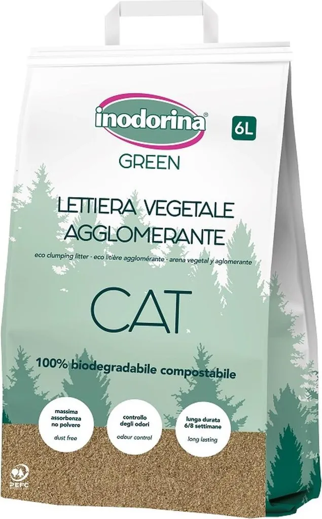 Inodorina Sabbia Gatti 6L Senza Profumo: Lettiera Vegetale Naturale