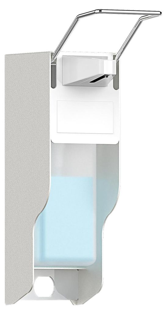 Eurospender 500 ml Wandspender für Desinfektionsmittel, Seifenspender aus Aluminium mit Druckknopf für Desinfektionsmittel und Handseife, weißer...