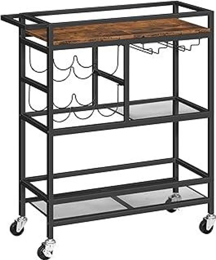 Carrello Portabevande Vintage ARCHR6101 - Mobile Bar Salotto 3 Livelli