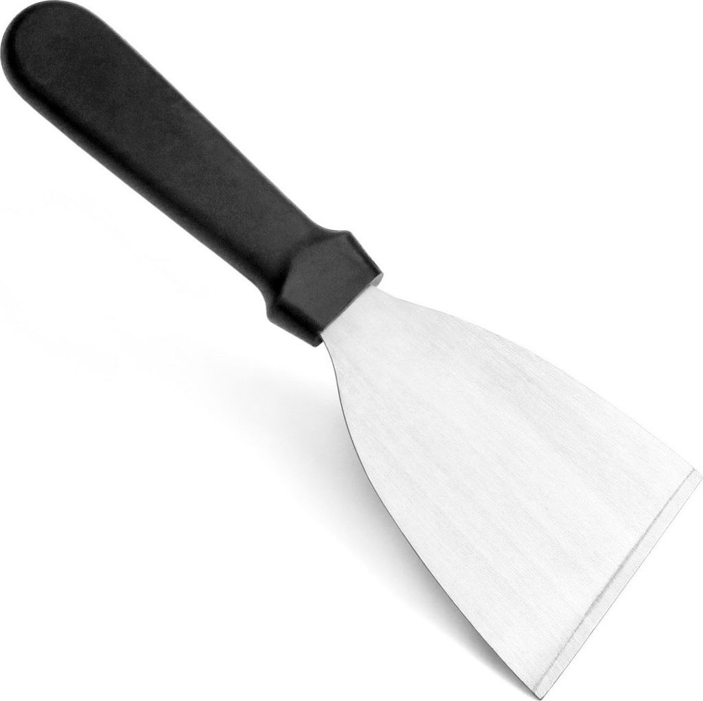 Grillschaber mit schräger Kante und Kunststoffgriff, 4 x 8,5 Zoll, Schwarz