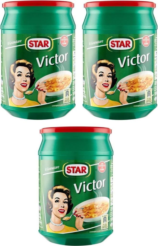 3x Star Victor Brodo Granulare Körnige Brühe mit Fleischextrakt 1000g Packung Etwa 56 Liter Brühe werden erhalten