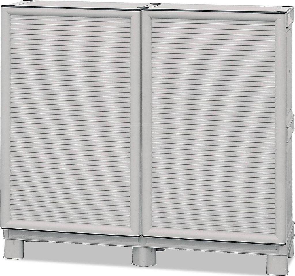 Dbiondin Outdoor-Garderobe, Outdoor-Möbel, Mehrzweck-Balkongarderobe, Outdoor-Schrank, 100 % Italy, Hellgrau, 100 x 39 x 92 cm