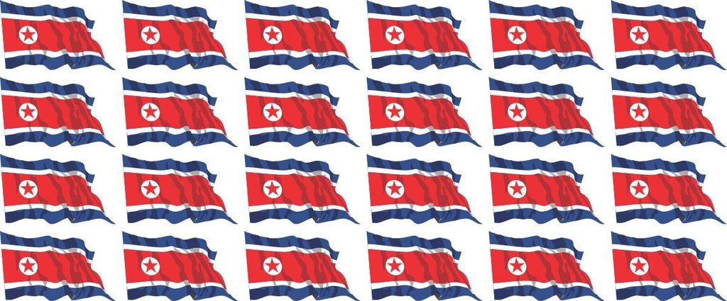 Mini Aufkleber Set - Pack wehend - 33x20mm - selbstklebender Sticker - Nordkorea - Flagge / Banner / Standarte fürs Auto, Büro, zu Hause und die ...