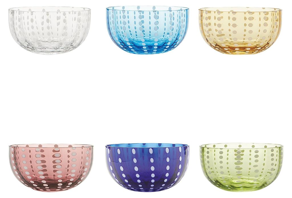 Zafferano Lot De 6 Bols Perle En Verre Coloré Artisanal, Image du produit 