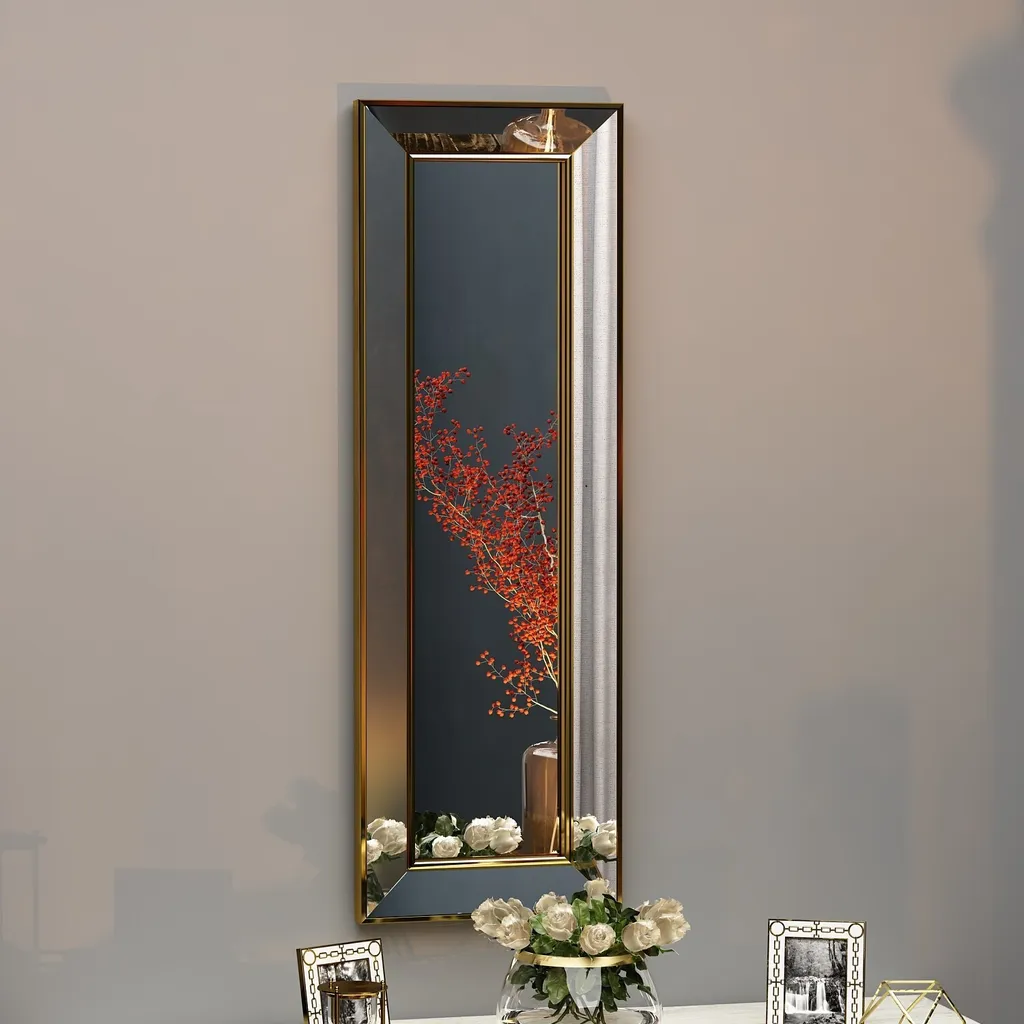 Miroir pour entrée et salon Carlos Or - Miroir vertical 30x90 cm doré - 3