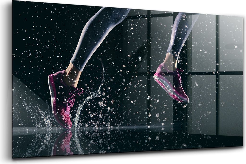 120x60 - Wandmalerei auf Glas- Wanddekoration aus Glas - Gesunder Lebensstil und Sportkonzepte