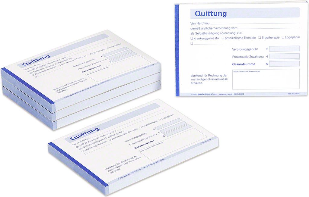 Quittungsblock Quittungsbuch Quittung Quittungen 5x100 Blatt, DIN A6 quer