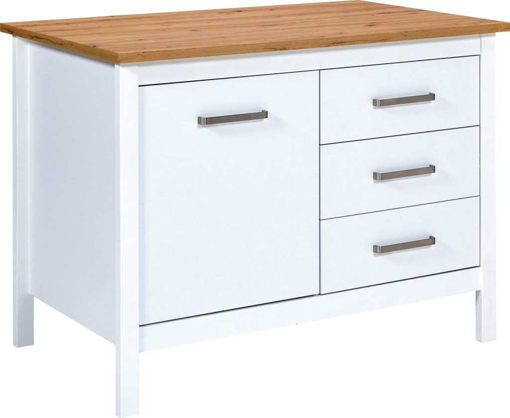 Kücheninsel - B 124 cm - 1 Tür - 3 Schubladen - Artisan Produktbild 