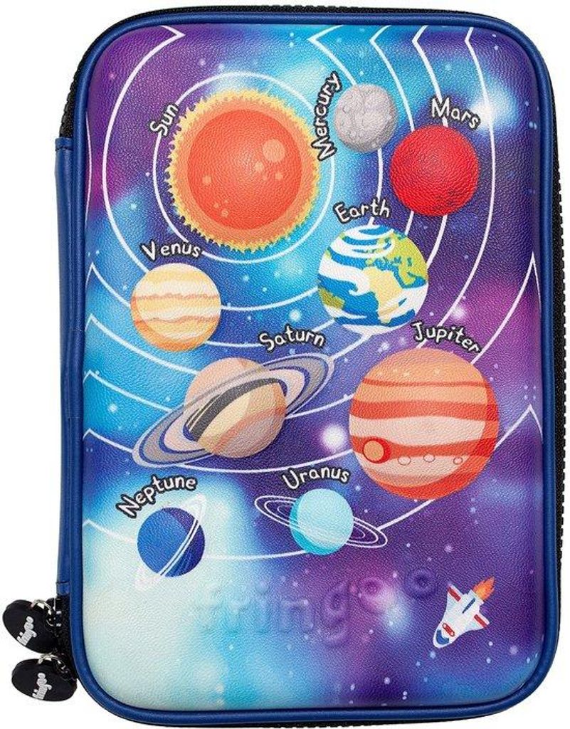 Schulorganizer für Jungen - Blauer Universum-Hartschalen-Design - Starke Schnalle - Für Kinder