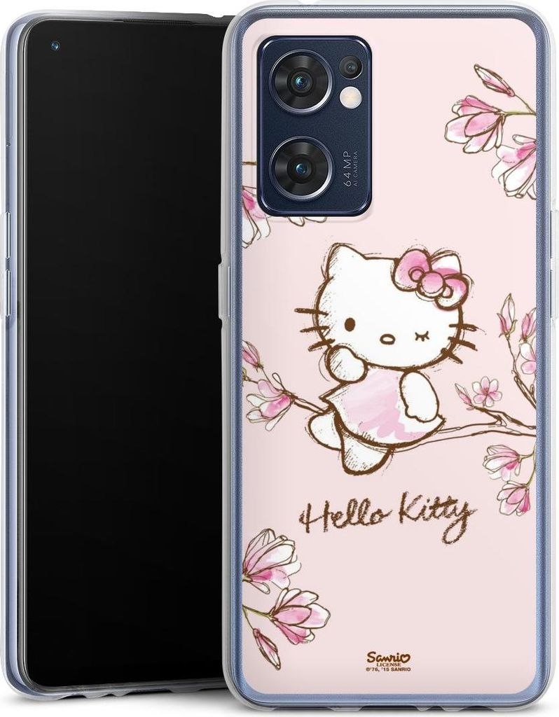 DeinDesign Handyhülle für Oppo Find X5 Lite Silikon Hülle Case Smartphone Schutzhülle Fanartikel Hanami Hello Kitty
