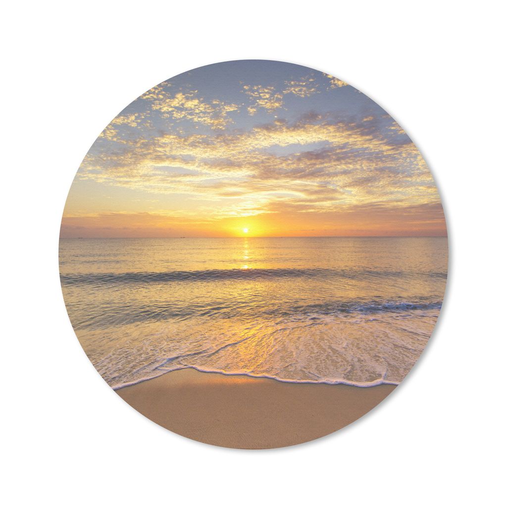 MuchoWow Mauspad Mousepad Strand - Sonnenuntergang - Meer 20x20 cm - Mousepads - Maus Mat - Pad - Mausunterlage - Schreibtischmatte
