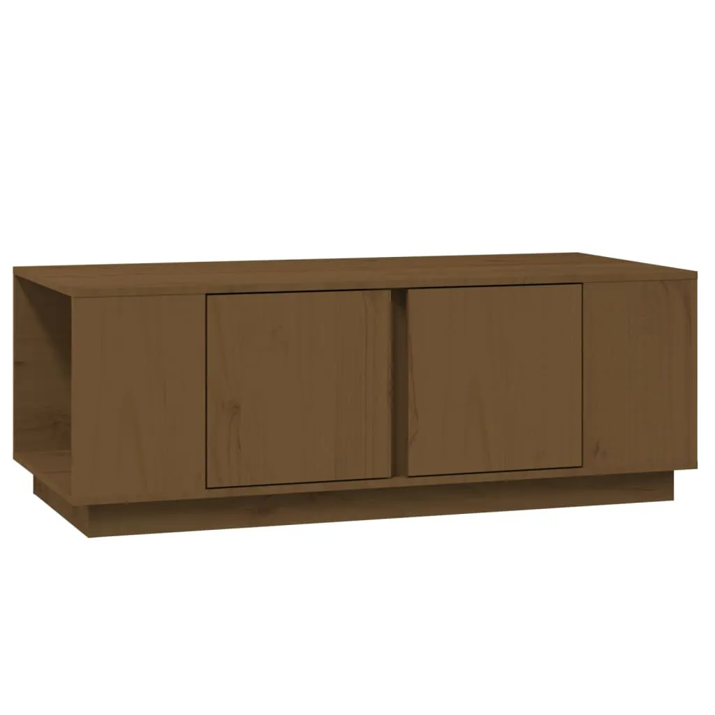 Tavolino in Legno Massello di Pino 110x50x40 cm - Marrone Miele - 1